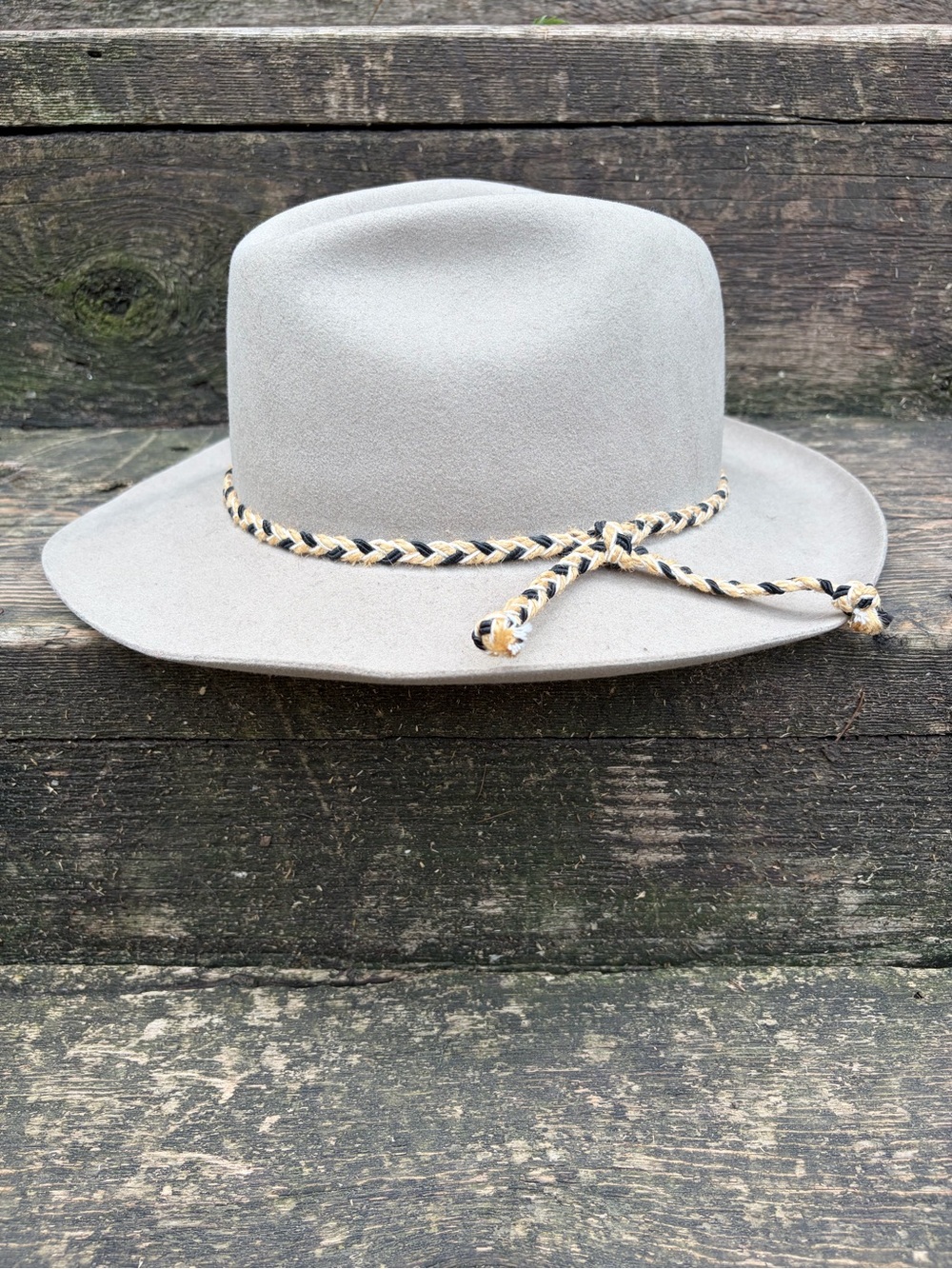 Smokey River by Biltmore Men's Light Gray Felt Rancher Hat with Braided Cord